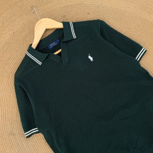 Classic Knit Polo -Green | Cotton Rich Breathable Polo T-Shirt for Men