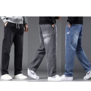 🖤3 pce Drawstring Elastic Waist Baggy Pant Trouser(Black +Ash +Sky Blue)