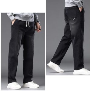 🖤 Drawstring Elastic Waist Baggy Pant Trouser(Black)